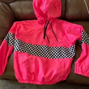 Hot pink and checkered windbreaker